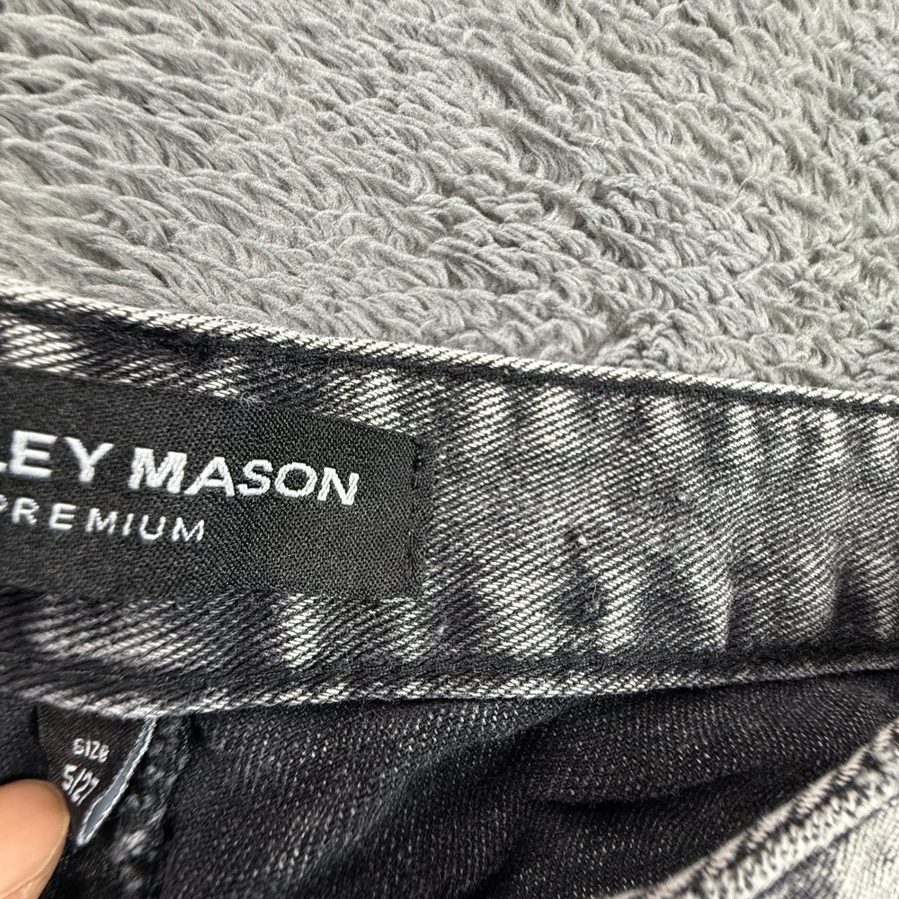 Ashley Mason Premium Womens 27 Cross Embroidered Relaxed Gray Jeans Denim - Picture 11 of 12
